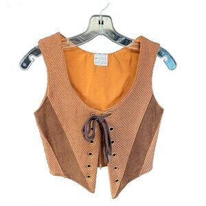 Leather Combo Renaissance Mustard Reversible Bodice Boned New Approx. Size 1-2